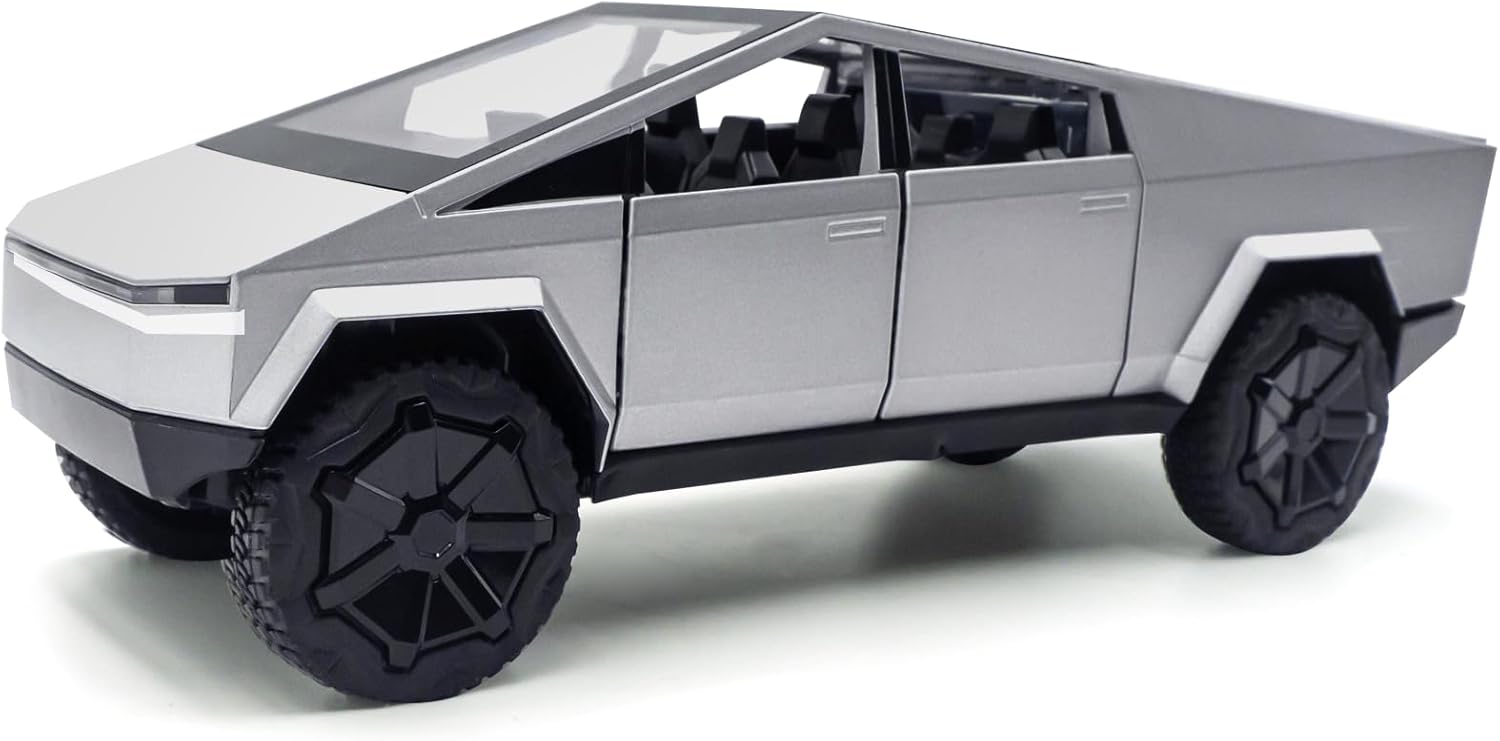 Cybertruck Model: 1/32 Diecast Metal Toy Trucks (Silver) - Image 6